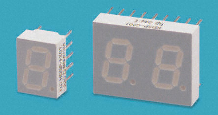 Broadcom - HDSP-F203 - Broadcom 1ַ 7  ɫ LED  HDSP-F203, 1200 mcd, ҲС, 10.2mmַ, ͨװװ		