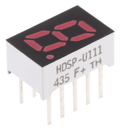 Broadcom - HDSP-U111 - Broadcom 1ַ 7  ɫ LED  HDSP-U111, 3.6 mcd, ҲС, 8mmַ, ͨװװ		