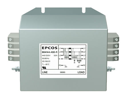 EPCOS - B84144A0036R000 - EPCOS B84144-A ϵ 3 36A 440 V ac, 60Hz װ RFI ˲ B84144A0036R000, װƬӶ		
