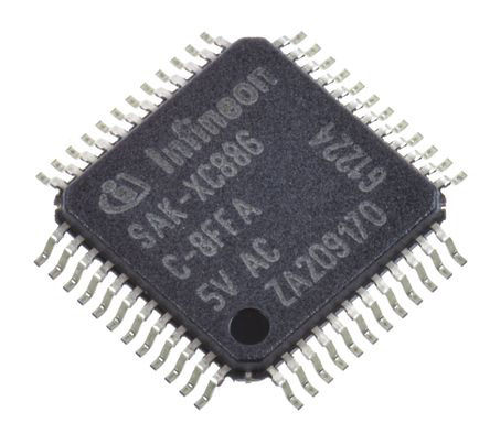 Infineon - SAK-XC886C-8FFA - Infineon XC866 ϵ 8 bit 8051 MCU SAK-XC886C-8FFA, 24MHz, 32 kB ROM , 15 kB256 B RAM, TQFP-48		