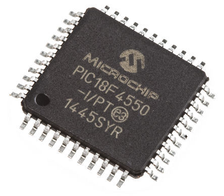 Microchip - PIC18F4550-I/PT - PIC18F ϵ Microchip 8 bit PIC MCU PIC18F4550-I/PT, 48MHz, 32 kB256 B ROM , 2048 B RAM, 1xUSB, TQFP-44		