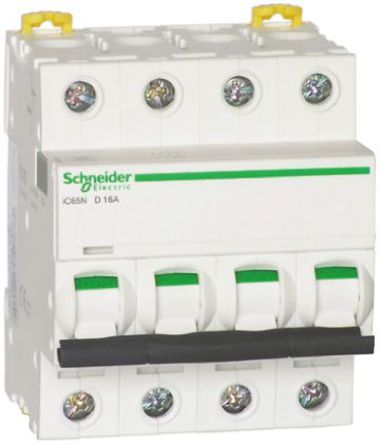 Schneider Electric - A9F18416 - Schneider Electric Acti 9 iC65N ϵ 4 MCB A9F18416, C բ		