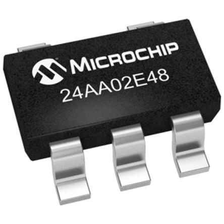 Microchip - 24AA02E48T-I/OT - Microchip 24AA02E48T-I/OT  EEPROM 洢, 2kbit,  - I2Cӿ, 3500ns, 1.7  5.5 V, 5 SOT-23װ		