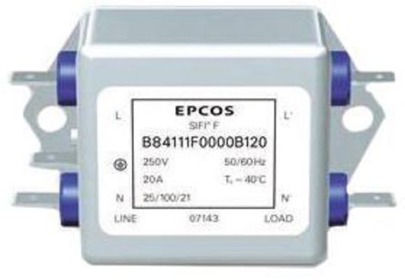 EPCOS - B84111F0000B120 - EPCOS B84111F ϵ 20A 250 V /ֱ, 60Hz װ RFI ˲ B84111F0000B120, װƬӶ		