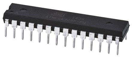 Microchip - ATMEGA328P-PU - Microchip ATmega ϵ 8 bit AVR CPU MCU ATMEGA328P-PU, 20MHz, 32 kB ROM , 2 kB RAM, PDIP-28		