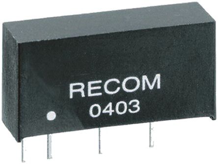 Recom - RE-1512S - Recom RE ϵ 1W ʽֱ-ֱת RE-1512S, 12V dc, 83mA, 1kV dcѹ, 80  84%Ч, SIPװ		