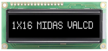 Midas - MC11605A12W-VNMLW - Midas MC11605 ϵ ͸ʽ ĸ LCD ɫʾ MC11605A12W-VNMLW, LED, 116ַ		