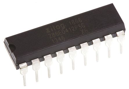 Zilog - Z86E0412PSG1866 - Z8 ϵ Zilog 8 bit Z8 MCU Z86E0412PSG1866, 12MHz, 1 kB ROM EPROM, 125 B RAM, PDIP-18		