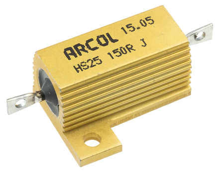 Arcol - HS25 150R J - Arcol HS25 ϵ HS25 150R J 25W 150 5%  尲װ̶ֵ, Ӷ, Ƿװ		
