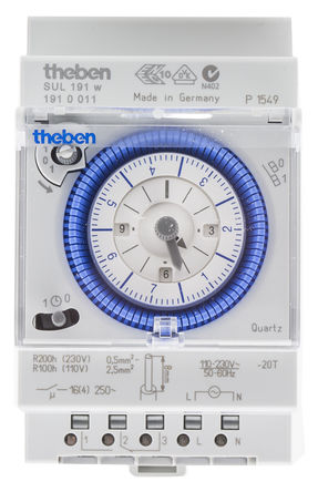 Theben / Timeguard - SUL 191 w - Theben / Timeguard 1ͨ DIN 쿪 SUL 191 w, Сʱλ, 110  230 V Դ		