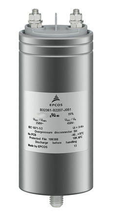 EPCOS - B32361A3706J030 - EPCOS B32361 ϵ 70F ۱ϩ (PP) B32361A3706J030, 5%, 460 V , 63.5mmֱ		