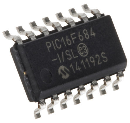 Microchip - PIC16F684-I/SL - Microchip PIC16F ϵ 8 bit PIC MCU PIC16F684-I/SL, 20MHz, 2048 x 14 ֣256 B ROM , 128 B RAM, SOIC-14		