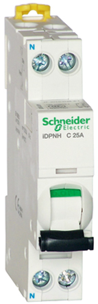 Schneider Electric - A9P28616 - Schneider Electric Acti 9 iDPN ϵ 1 + N 16 A MCB A9P28616, 10 kA Ͽ, C բ		