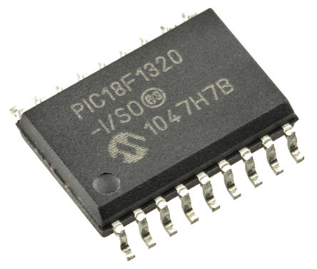 Microchip - PIC18F1320-I/SO - Microchip PIC18F ϵ 8 bit PIC MCU PIC18F1320-I/SO, 40MHz, 8 kB256 B ROM , 256 B RAM, SOIC-18		