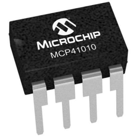 Microchip - MCP41010-I/P - Microchip MCP41010-I/P 10k 256λ  ֵλ,  - SPIӿ, 8 PDIPװ		