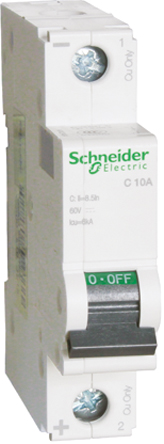 Schneider Electric - A9N22050 - Schneider Electric Acti 9 C65H-DC ϵ 1 1 A MCB A9N22050, 10 kA Ͽ, C բ		