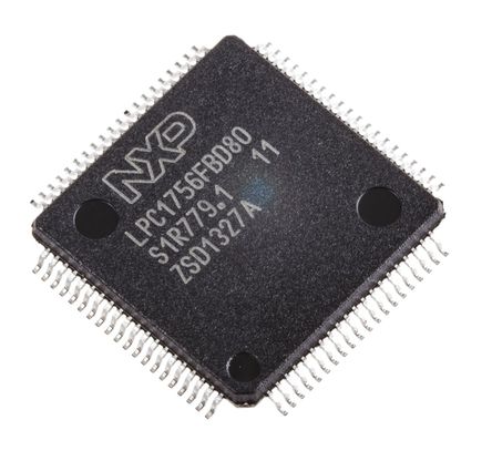 NXP - LPC1756FBD80,551 - LPC17 ϵ NXP 32 bit ARM Cortex M3 MCU LPC1756FBD80,551, 100MHz, 256 kB ROM , 32 kB RAM, 1xUSB, LQFP-80		