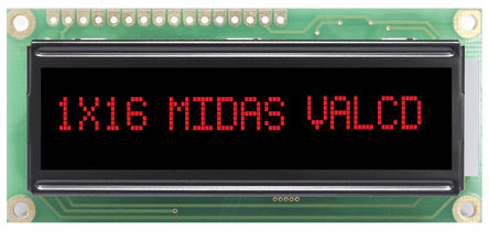 Midas - MC11605A12W-VNMLR - Midas MC11605 ϵ ͸ʽ ĸ LCD ɫʾ MC11605A12W-VNMLR, LED, 116ַ		