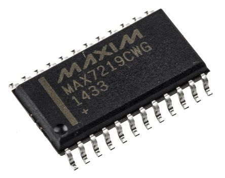 Maxim - MAX7219CWG+ - Maxim MAX7219CWG+ 8 64 LED , 5 V, 24 SOIC Wװ		