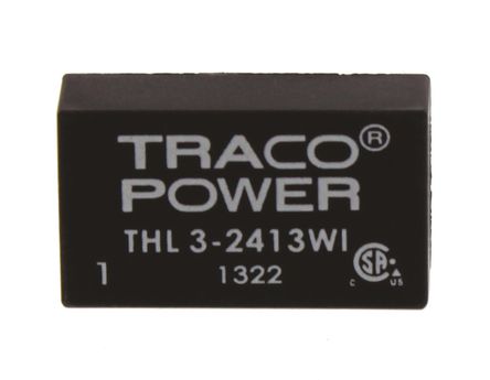 TRACOPOWER - THL 3-2413WI - TRACOPOWER THL 3WI ϵ 3W ʽֱ-ֱת THL 3-2413WI, 9  36 V ֱ, 15V dc, 200mA, 1.5kV dcѹ, 80%Ч, DIPװ		