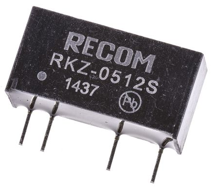 Recom - RKZ-0512S - Recom RKZ ϵ 2W ʽֱ-ֱת RKZ-0512S, 4.5  5.5 V ֱ, 12V dc, 168mA, 3kV dcѹ, SIPװ		