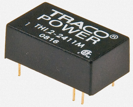 TRACOPOWER - THI 2-0512M - TRACOPOWER THI 2M ϵ 2W ʽֱ-ֱת THI 2-0512M, 4.5  5.5 V ֱ, 12V dc, 165mA, 4kVѹ, 66%Ч, DIP 16װ		
