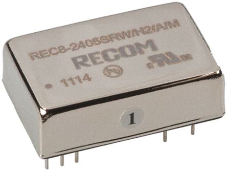 Recom - REC8-1212DRW/H2/A/M - Recom REC8 ϵ 8W ʽֱ-ֱת REC8-1212DRW/H2/A/M, 9  18 V ֱ, 12V dc, 333mA, 2kV dcѹ		