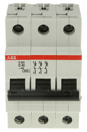 ABB - 2CDS253001R0401 - ABB System M Pro S200 ϵ 3 40 A MCB ΢Ͷ· 2CDS253001R0401, 6 kA Ͽ, D բ		