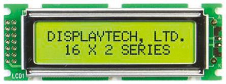 Displaytech - 162D-BC-BC - Displaytech ͸ ĸ LCD ɫʾ 162D-BC-BC, LED, 216ַ		