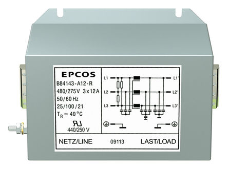 EPCOS - B84143A0120R000 - EPCOS B84143A ϵ 3 120A 480 V , 60Hz װ RFI ˲ B84143A0120R000, ˿Ӷ		