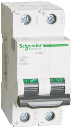 Schneider Electric - A9N22070 - Schneider Electric Acti 9 C65H-DC ϵ 2 1 A MCB A9N22070, 10 kA Ͽ, C բ		