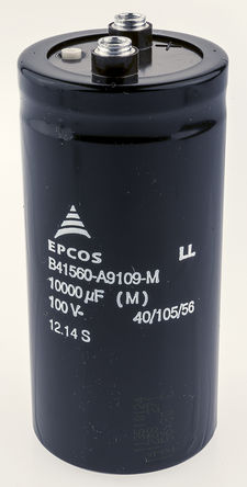 EPCOS - B41560A9109M - EPCOS B41560 ϵ 100 V ֱ 10000F  B41560A9109M, 20%ݲ, 17m(ֵ), +105C		