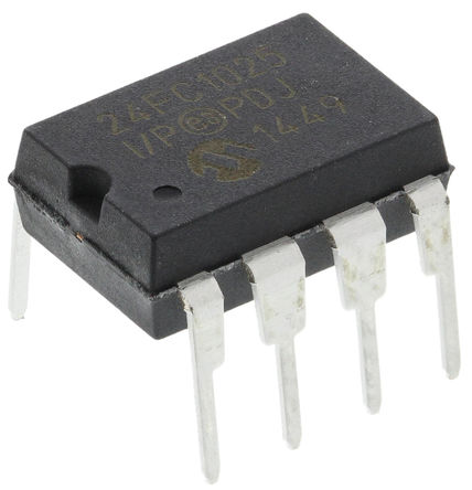 Microchip - 24FC1025-I/P - Microchip 24FC1025-I/P  EEPROM 洢, 1Mbit, 8bit,  - I2Cӿ, 400ns, 1.7  5.5 V, 8 PDIPװ		