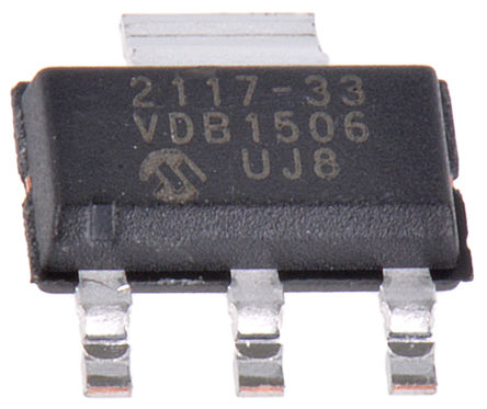 Microchip - TC2117-3.3VDBTR - Microchip TC2117-3.3VDBTR LDO ѹ, 3.3 V, 800mA, 0.5%ȷ, 2.7  6 V, 3 + Tab SOT-223װ		