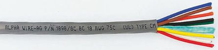 Alpha Wire - 1898/6C SL005 - Alpha Wire 6 о  ϩ PVC  ҵ 1898/6C SL005, 300 V, 0.81 mm2 , -20  +60 C		