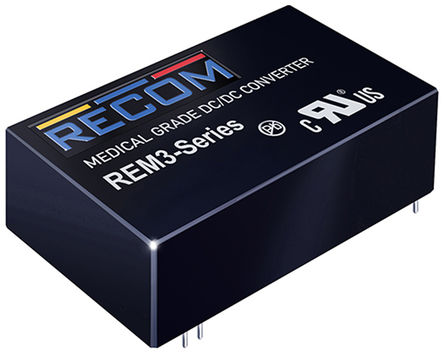 Recom - REM3-2412S/A - Recom REM3 ϵ 3W ʽֱ-ֱת REM3-2412S/A, 18  36 V ֱ, 12V dc, Maximum of 250mA, 5kV acѹ		