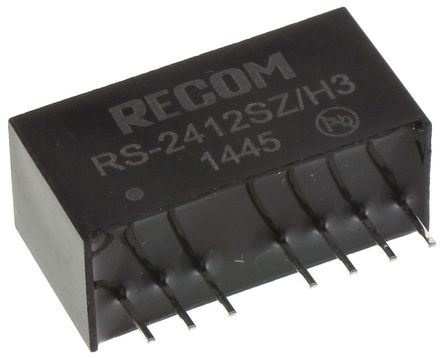 Recom - RS-2412SZ/H3 - Recom RS ϵ 2W ʽֱ-ֱת RS-2412SZ/H3, 9  36 V ֱ, 12V dc, 166mA, 3kV dcѹ, SIPװ		
