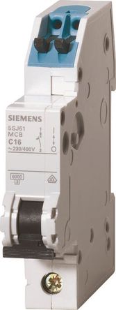 Siemens - 5SJ65257CC20 - Siemens Sentron 5SJ6 ϵ 1 + N 25 A MCB 5SJ65257CC20, 6 kA Ͽ, C բ		