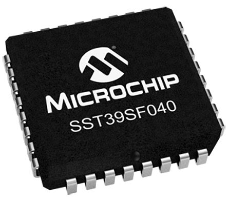 Microchip - SST39SF040-55-4I-NHE - Microchip SST39SF040-55-4I-NHE оƬ, 4Mbit (512K x 8 λ), нӿ, 55ns, 4.5  5.5 V, 32 PLCCװ		