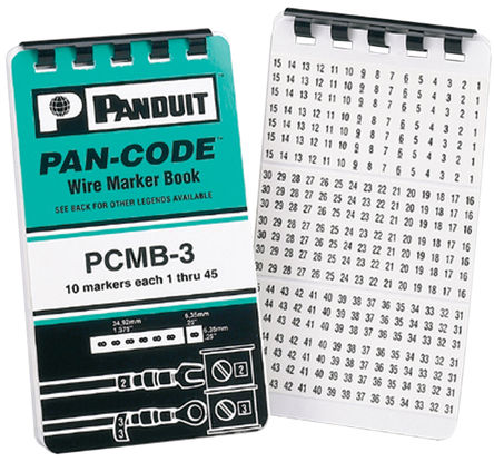 Panduit - PCMB-3 - Panduit 1װ ɫɫ ճ̶ ±ʶ PCMB-3, 34.9mm, 5.6 mm, 0.38  9.5mmֱ, ӡ"1  45"ͼ		