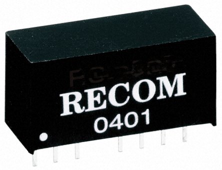 Recom - R05P205D - Recom 2W ʽֱ-ֱת R05P205D, 4.5  5.5 V ֱ, 5V dc, 200mA, 2.6kV acѹ, SIPװ		