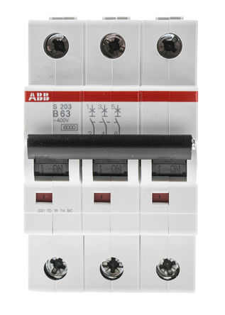 ABB - 2CDS253001R0635 - ABB System M Pro S200 ϵ 3 63 A MCB ΢Ͷ· 2CDS253001R0635, 6 kA Ͽ, B բ		