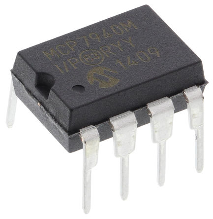 Microchip - MCP7940M-I/P - Microchip MCP7940M-I/P ʵʱʱ (RTC), , 64B RAM, I2C, 1.8  5.5 VԴ, 8 PDIPװ		