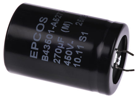 EPCOS - B43501A5277M - EPCOS B43501 ϵ 450 V ֱ 270F ͨ  B43501A5277M, 20%ݲ, 500m(ֵ), +85C		