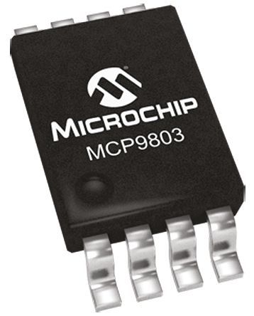 Microchip - MCP9803-M/MS - Microchip MCP9803-M/MS 12 λ ¶ȴ, 3Cȷ, I2CSMBusӿ, 2.7  5.5 VԴ, -55  +125 C¶, 8 MSOPװ		