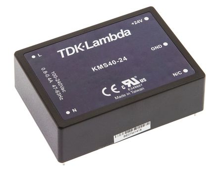 TDK-Lambda - KMS40-24 - TDK-Lambda 40W  ǶʽģʽԴ SMPS KMS40-24, 100  375 V dc, 90  264 V ac, 24V, 1.67A, 83%Ч, ܷװ		