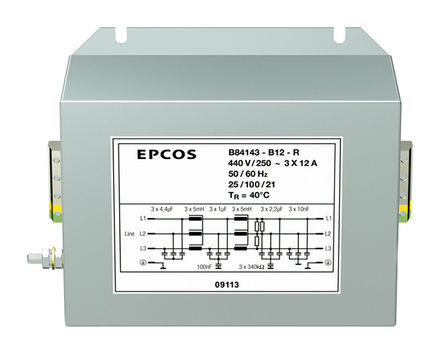 EPCOS - B84143B25R - EPCOS B84143B ϵ 3 25A 440 V ac, 60Hz RFI ˲ B84143B25R		