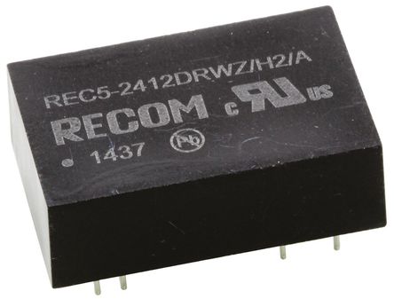 Recom - REC5-2412DRWZ/H2/A - Recom REC5 ϵ 5W ʽֱ-ֱת REC5-2412DRWZ/H2/A, 9  36 V ֱ, 12V dc, 210mA, 2kV dcѹ		