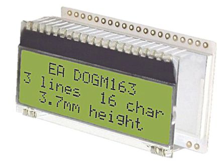 Electronic Assembly - EA DOGM163E-A - Electronic Assembly ͸ʽ ĸ LCD ɫʾ EA DOGM163E-A, 316ַ, 4λ8λSPI ӿ		