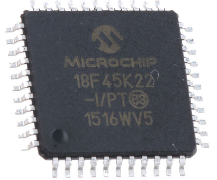 Microchip - PIC18F45K22-I/PT - Microchip PIC18F ϵ 8 bit PIC MCU PIC18F45K22-I/PT, 16MHz, 256 B32768 B ROM , 1536 B RAM, TQFP-44		